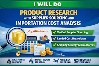 setup shipping analysis listin supplier negotiation product research importation