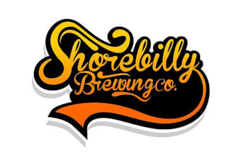 make retro groovy beachy style logo for brewing company
