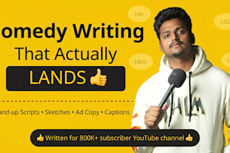 write hilarious standup jokes scripts and comedy sketches