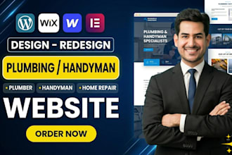 make stunning plumbing website, plumber website, home repair or handyman website