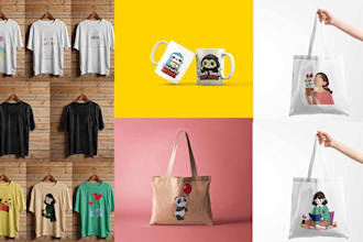 make print ready vector designs for tote bags, shirts, mugs and other products