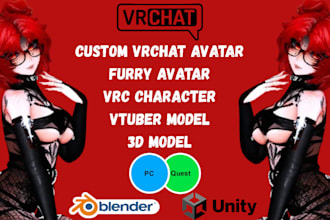 create custom vrchat avatar, vroid and 3d vtuber model