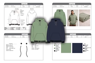 design flat tech pack clothing garments fashion specificatio