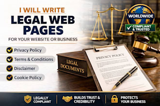 write complete legal pages for ecommerce websites and apps