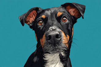 draw cartoon digital pet and human portrait