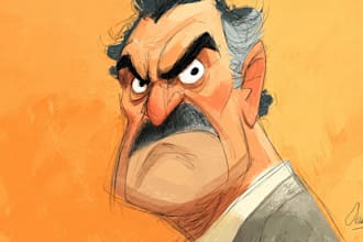 create big head cartoon caricature vector from your photo