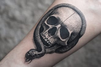 design a professional blackwork tattoo
