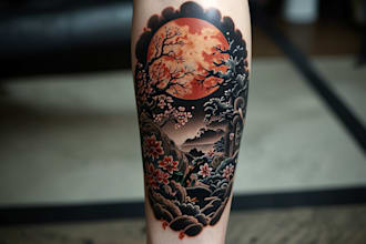 making a high quality tattoo artwork in japanese style