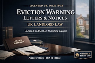 draft a UK tenant eviction warning letter and notice