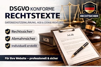 erstelle dsgvo konforme datenschutzerklarung, agb  rechtstexte
