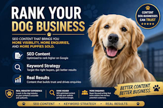 write SEO content dog breeders, trainers, and pet websites