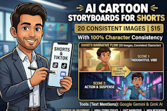 generate consistent ai cartoon storyboards for shorts