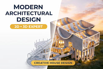 design modern house plans 2d floor plan and 3d rendering