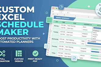 design a clean professional and easy to use schedule or planner tailored