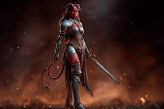 draw detailed dnd character illustration with balanced fantasy style