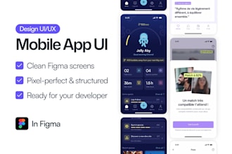 design your mobile app UI screens in figma, clean and dev ready