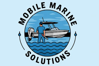 design minimalist and premium boat logo