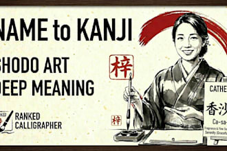 design a meaningful japanese kanji name in calligraphy