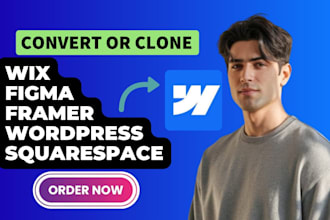 convert or clone wix, wordpress, figma, framer, squarespace to webflow website