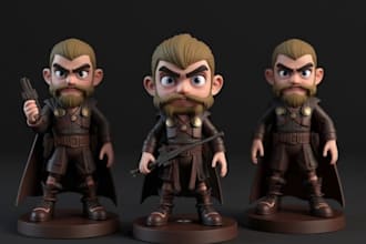 design detailed 3d characters figures toys and statues for 3d printing