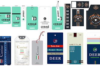 design clothing labels, hang tags, swing tags, size tags, price tags, neck label