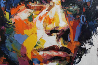 make abstract painting art or color abstract portrait