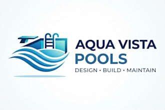 design a clean and refreshing pool logo