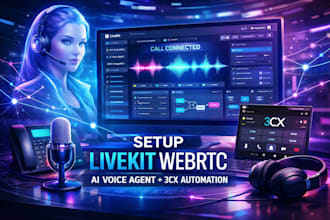 livekit voice agent setup webrtc real time pipeline3cx ai voice agent automation