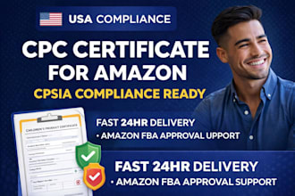 create CPC certificate and cpsia compliance for amazon fba approval