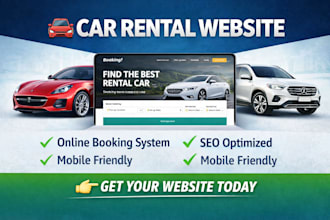 design professional car rental, cab booking or travel agency website