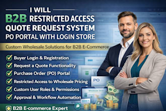 fix b2b restricted access quote request system po portal with login store