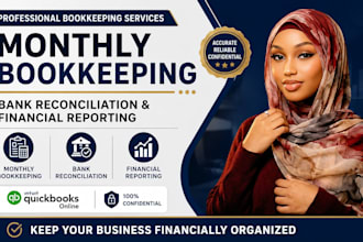 do monthly bookkeeping, bank reconciliation and financial reporting for US llc