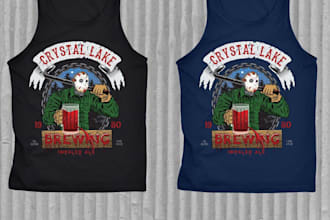design horror t shirt pub beer logo