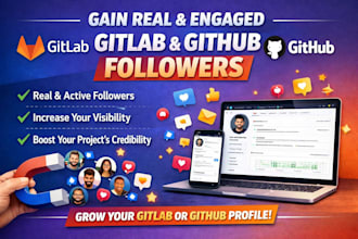 gain real and engaged gitlab git or github followers for your profile