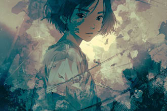draw an anime or cartoon album cover art