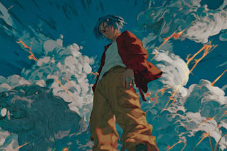 design stunning anime album cover art