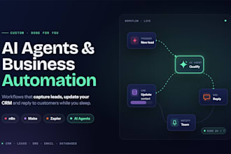build custom ai agents and business automations using n8n make and zapier