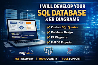 develop sql queries, design sql database projects, and create er diagrams