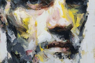 create digital oil portrait abstract art