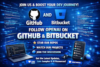 promote your github and bitbucket for more viewers followers and engagement