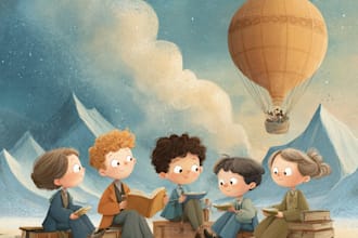 draw children book illustration and children book