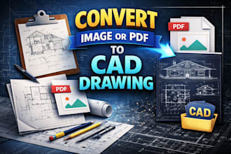 convert your pdf, image or sketch drawing to auto cad