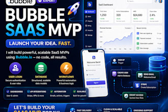build bubble saas mvp with dashboard, database and user login