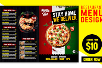 design a professional restaurant food menu digital menu with modern layout
