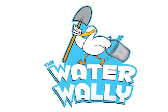design mascot modern water wally logo