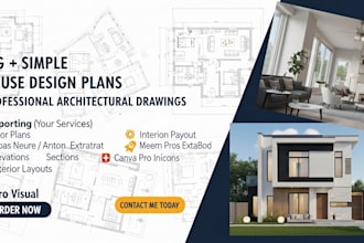 provide floor plans, elevations, sections, and interior layouts for homes