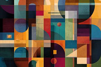 create abstract geometric digital art