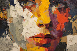 draw abstract painting art , abstract portrait, oil paint