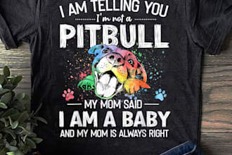 create unique dog pitbull t shirt logo