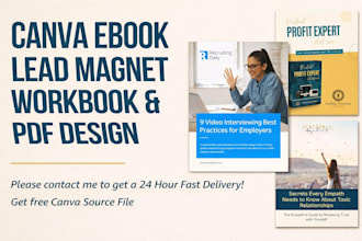 design canva ebook, workbook, lead magnet, pdf design and canva template